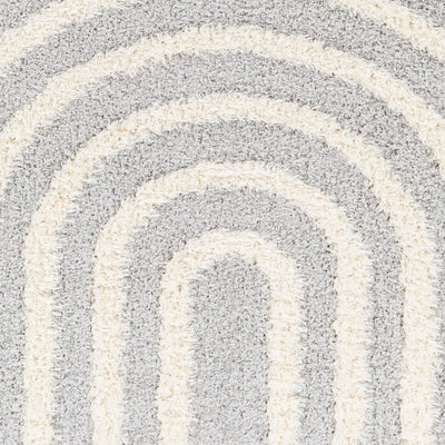 Tapis Shaggy Moderne Gris Clair/Blanc