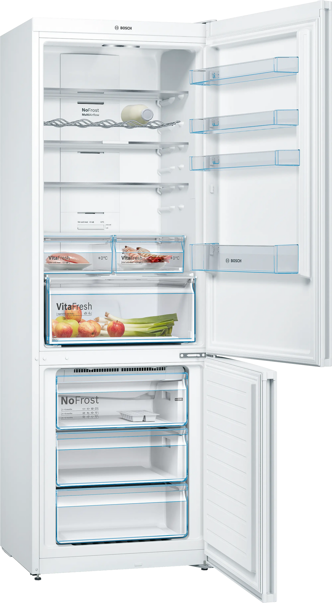Réfrigérateur combiné BOSCH KGN49XWEA pose-libre 203 x 70 cm Blanc — photo produit