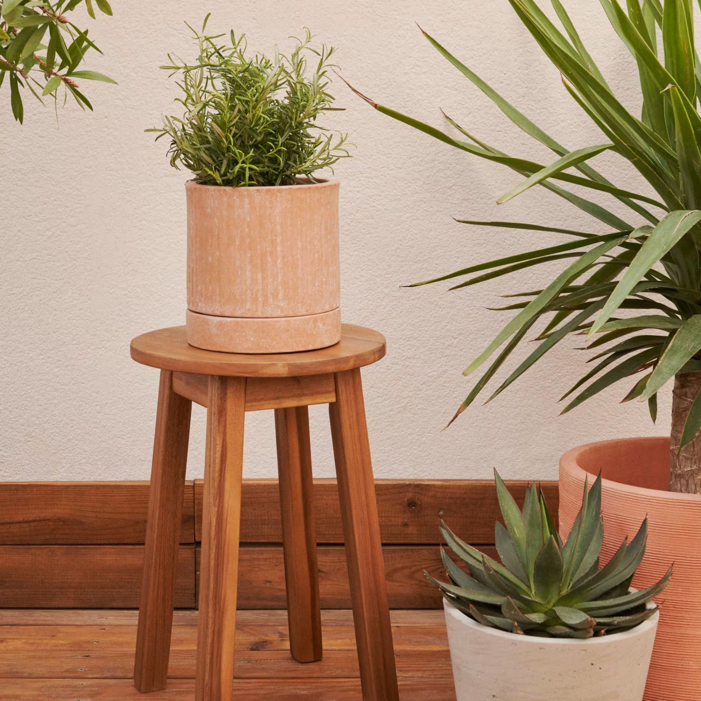 Lot de 2 Repose-pieds de jardin KAVE HOME Amel en bois d'acacia