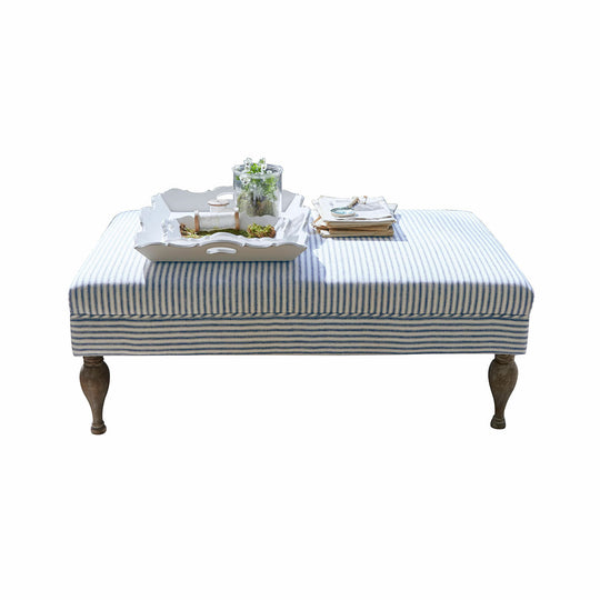 Ottoman repose-pieds LOBERON Ulysette en lin — photo produit