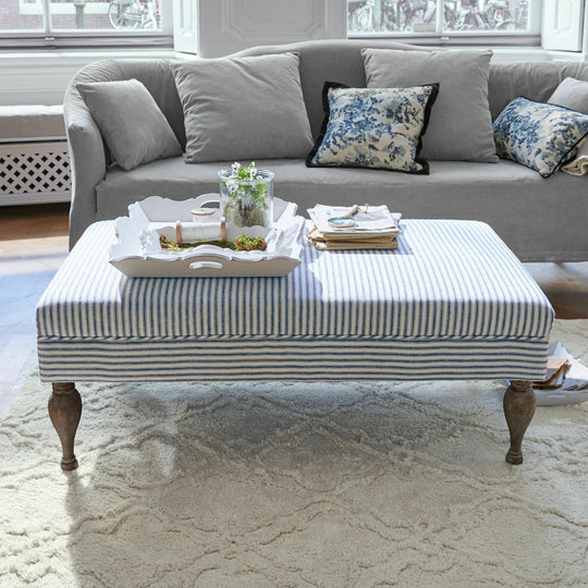 Ottoman repose-pieds LOBERON Ulysette en lin — photo produit