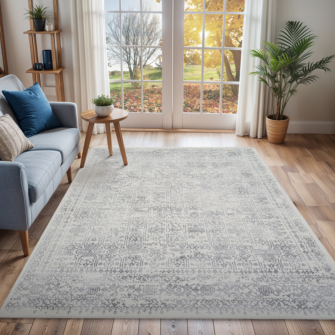 Tapis Vintage Oriental Ivoire/Gris Ottawa