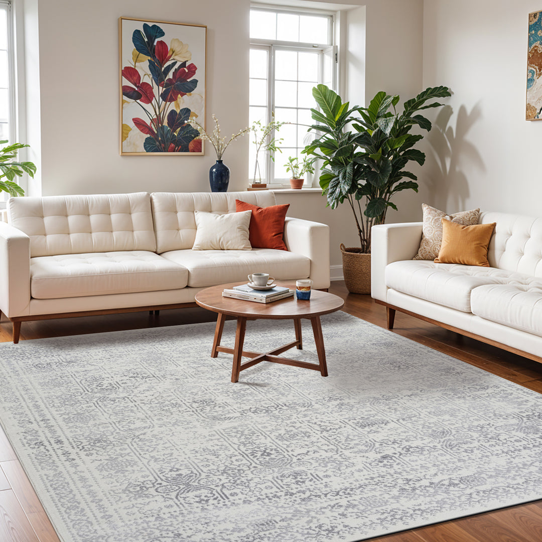 Tapis Vintage Oriental Ivoire/Gris Ottawa
