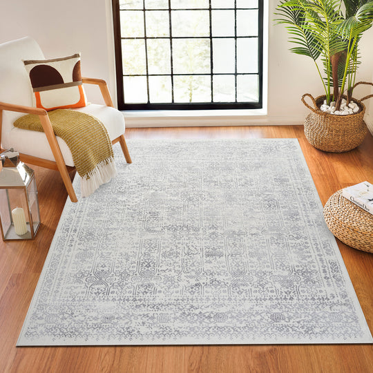 Tapis Vintage Oriental Ivoire/Gris Ottawa