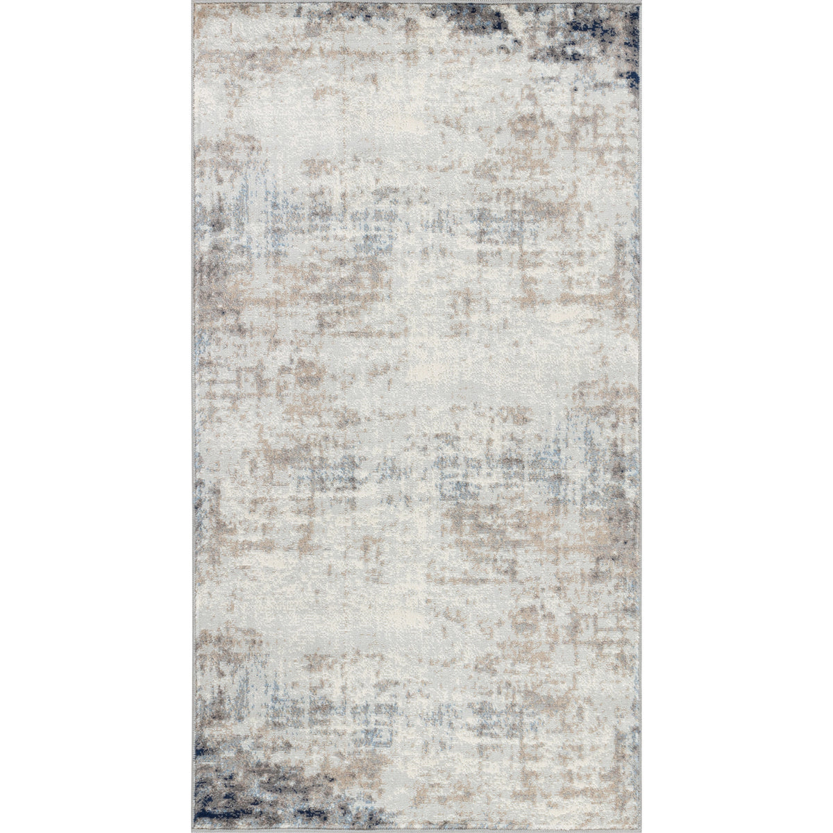 Tapis SURYA Utrecht moderne, motif abstrait gris, ivoire et bleu, vue 10