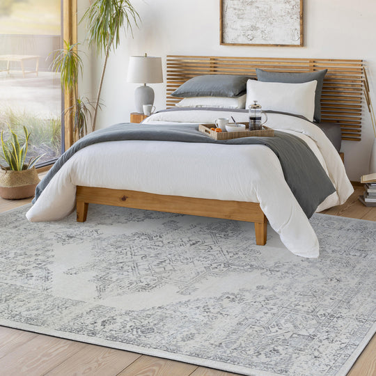 Tapis Vintage Oriental Blanc/Gris Kota