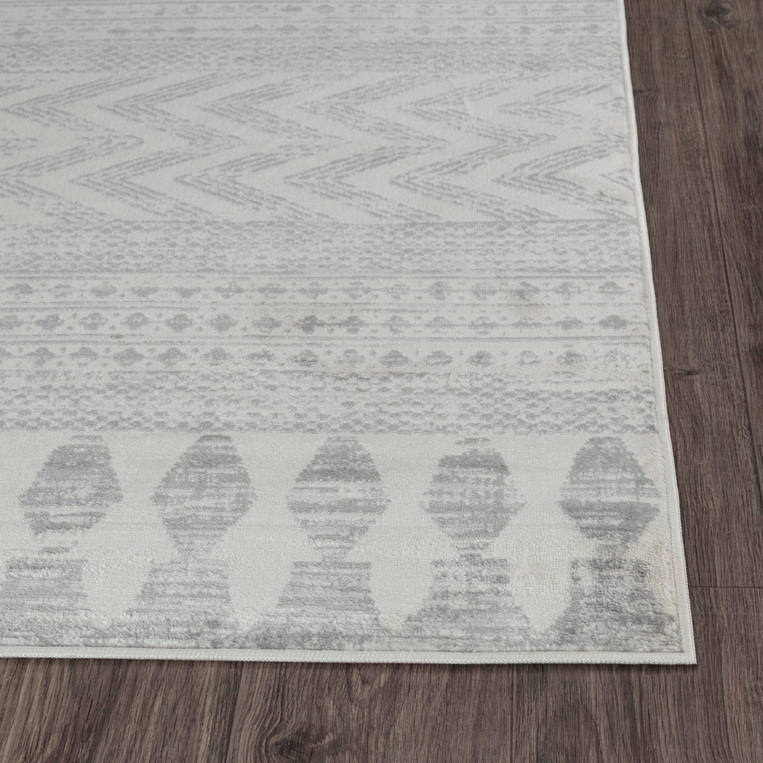Tapis de Couloir Scandinave Bohème Gris Mykonos