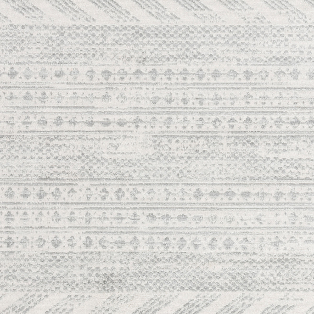 Tapis SURYA Mykonos scandinave bohème, motif frises berbères grises sur fond blanc cassé, vue 8