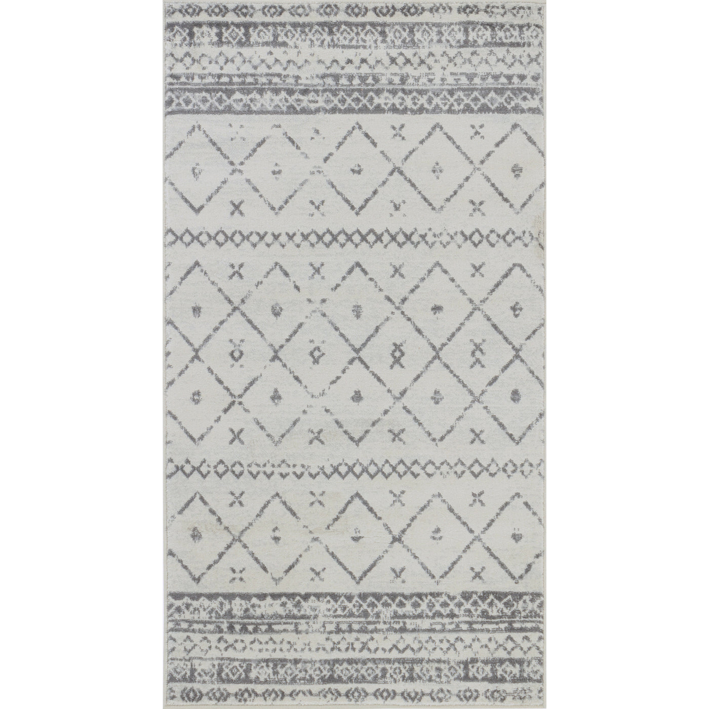 Tapis Berbère Ethnique Blanc/Gris Lima