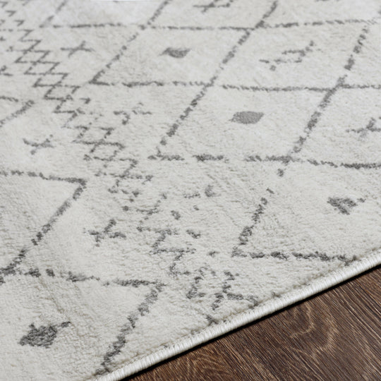 Tapis Berbère Ethnique Blanc/Gris Lima