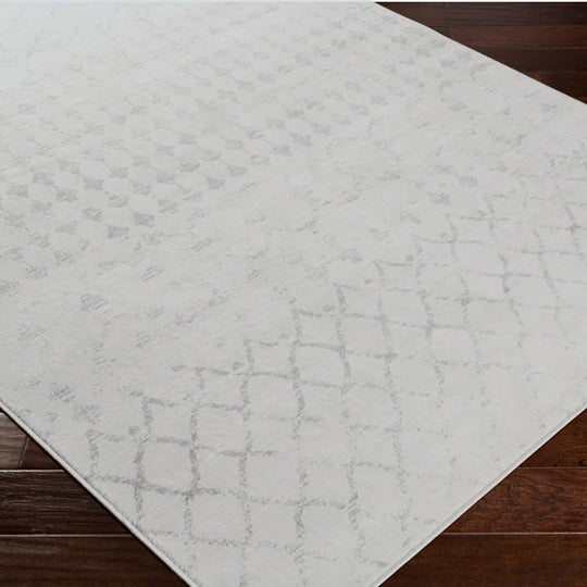 Tapis de Couloir Berbère Ethnique Blanc/Gris Lyon