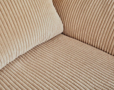 Canapé 2 places RUNE en velours cotele beige BESTMOBILIER