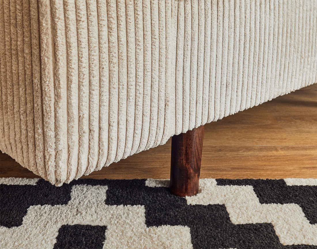 Canapé 2 places RUNE en velours cotele beige BESTMOBILIER