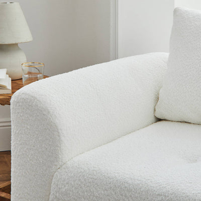 Fauteuil RUNE en tissu Blanc bouclette BESTMOBILIER