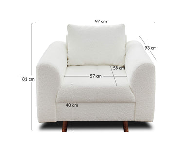 Fauteuil RUNE en tissu Blanc bouclette BESTMOBILIER