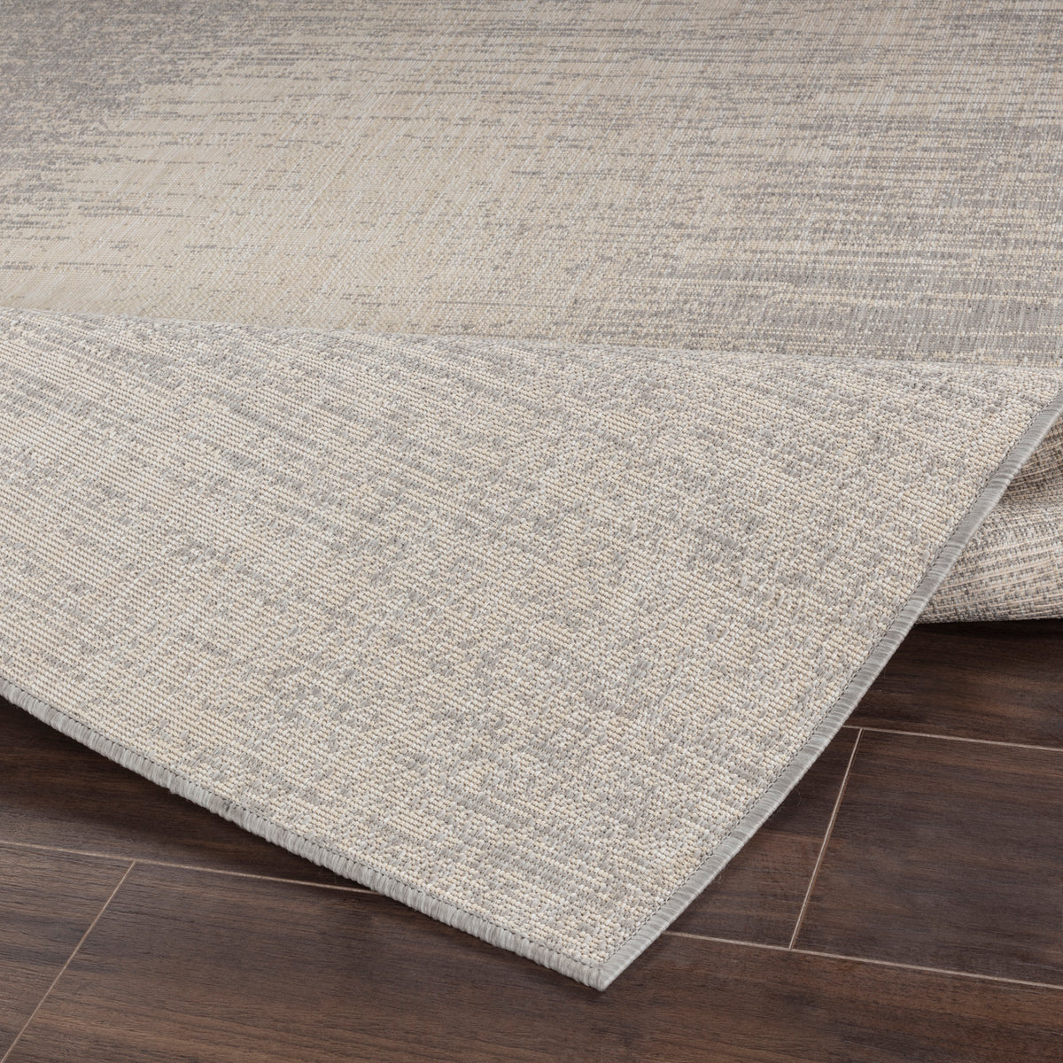 Tapis SURYA Bong extérieur, motif chiné gris et ivoire, vue 4