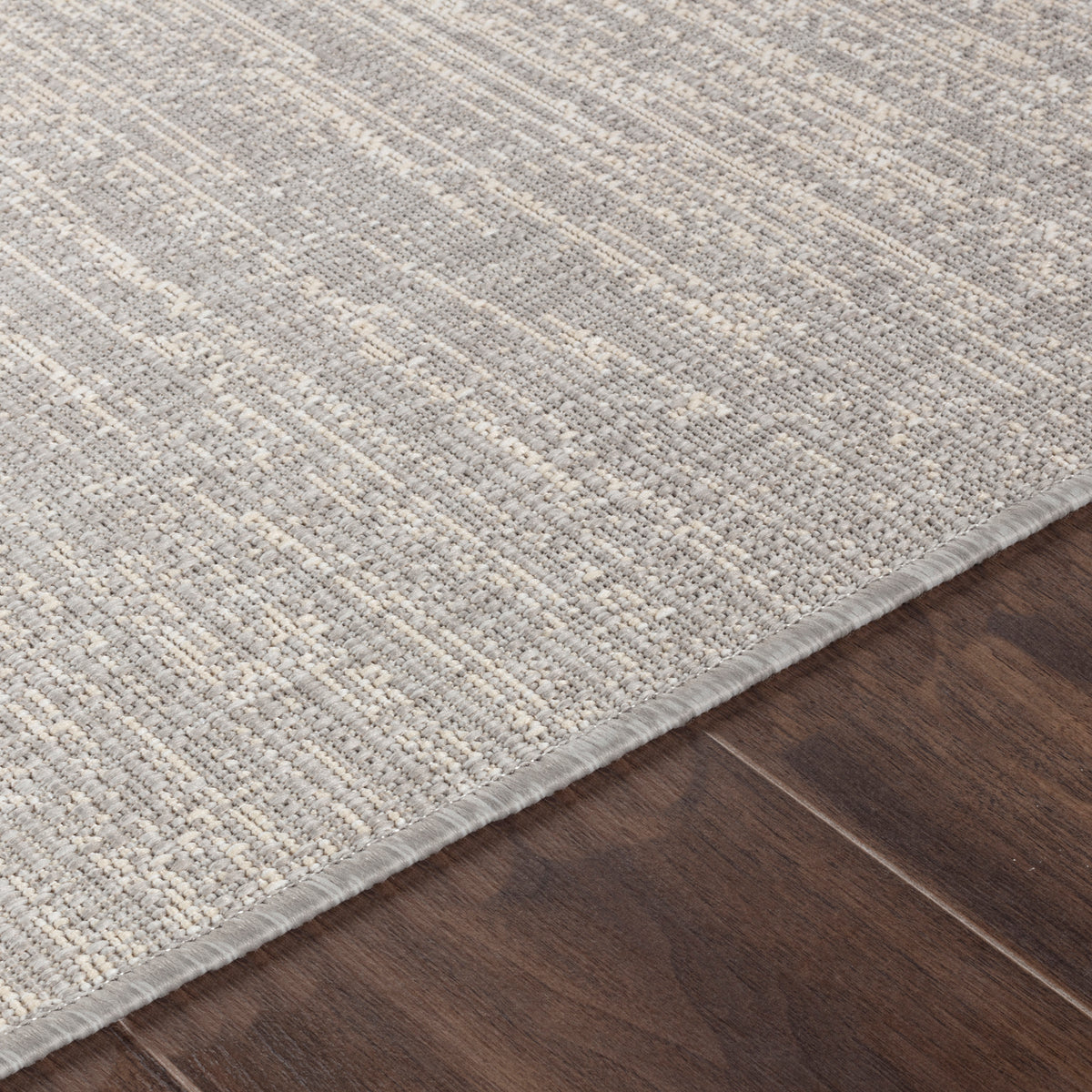 Tapis SURYA Bong extérieur, motif chiné gris et ivoire, vue 3