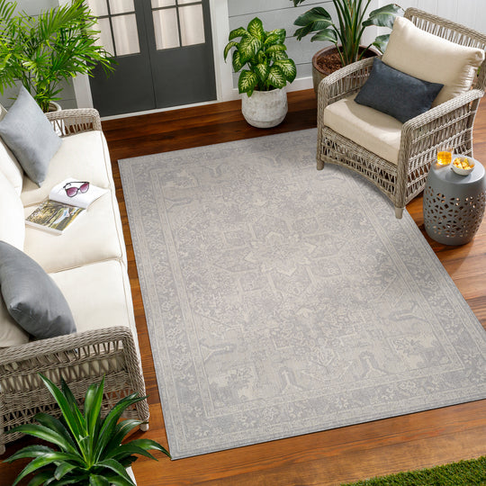 BALLARAT Tapis d'Extérieur/Intérieur Gris/Ivoire 160x213