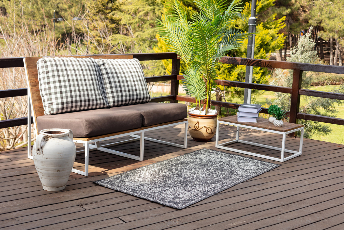 Tapis d'Extérieur/Intérieur Gris/Ivoire  Ballarat