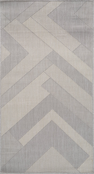 Tapis d'Extérieur/Intérieur Gris/Ivoire  Hino
