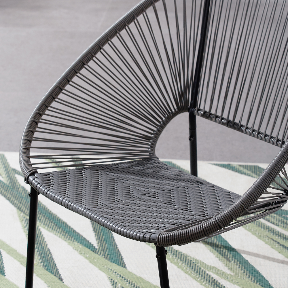 zoom chaise acapulco gris foncé assise