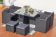 salon de jardin encastrable pour 8 personnes Noir et gris