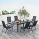 salon de jardin extensible en aluminium gris de 6 places Ravenne photo d'ambiance