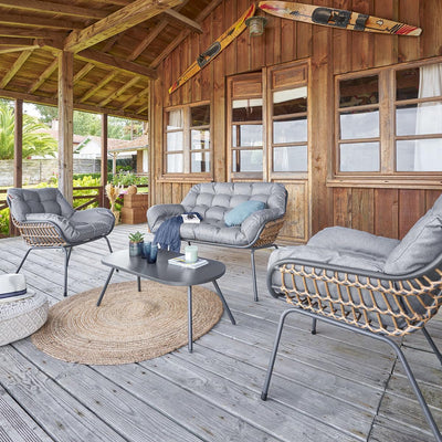 Salon de jardin HESPERIDE PAOPAO graphite en acier