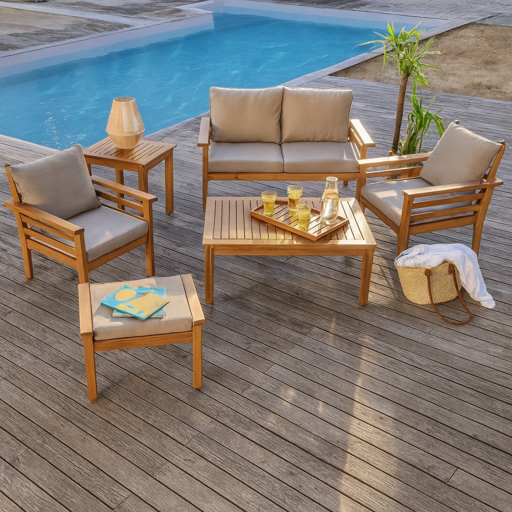 Salon de jardin HYBA en Acacia 4 pièces BALI