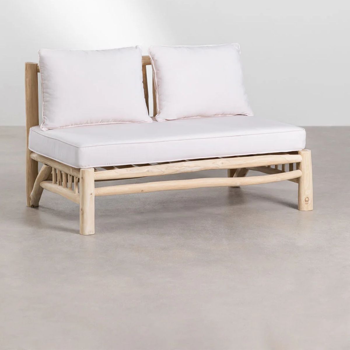 Canapé de jardin 2 places sans accoudoirs en bois de teck Narel SKLUM
