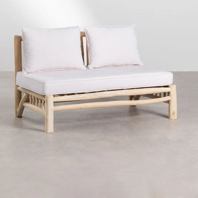 Canapé de jardin 2 places sans accoudoirs en bois de teck Narel SKLUM