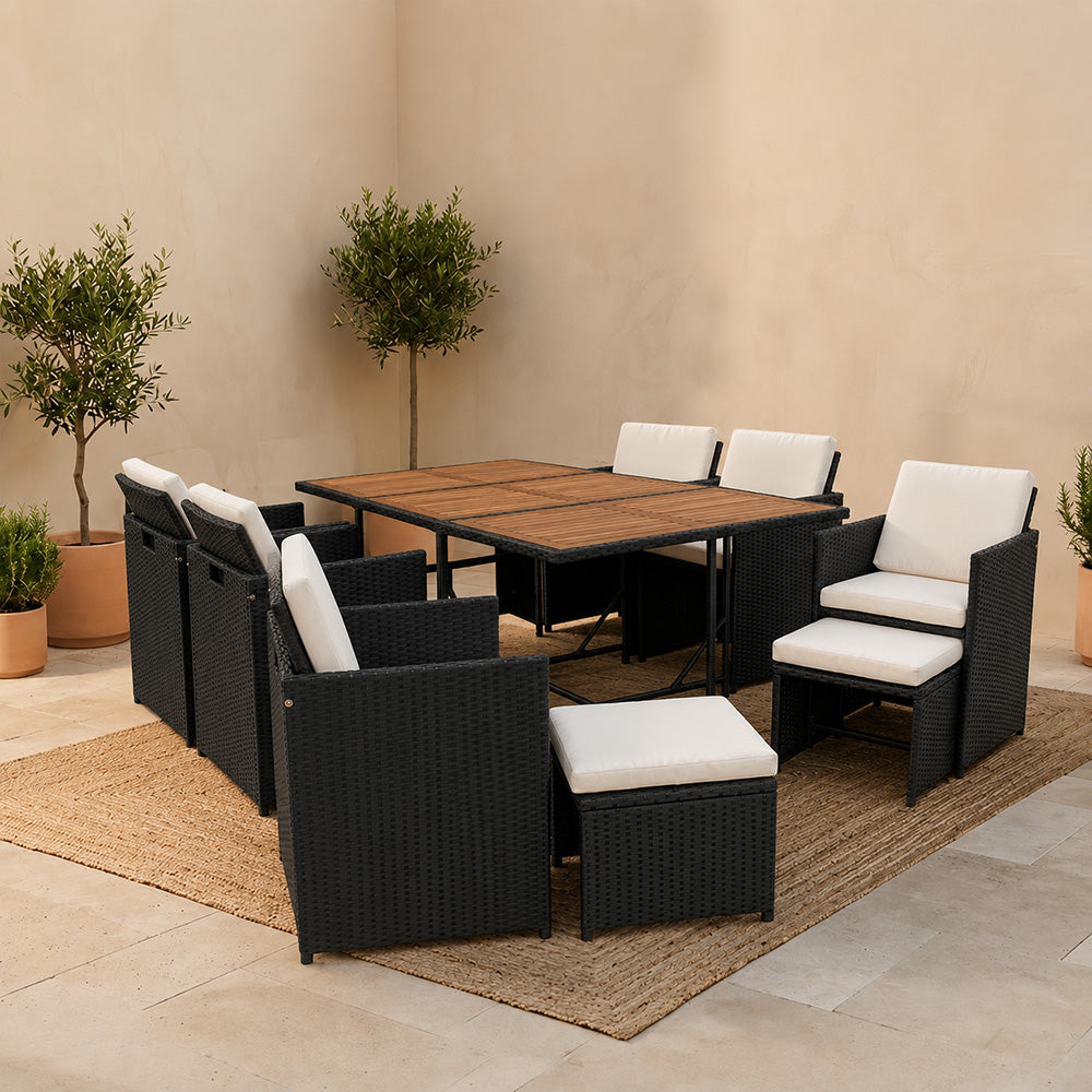 salon-jardin-encastrable-10-places-resine-tressee-noir et beige-toledo-ambiance 2-concept-usine