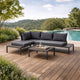 Salon de jardin 3/4 places avec table basse gris foncé MAJURO