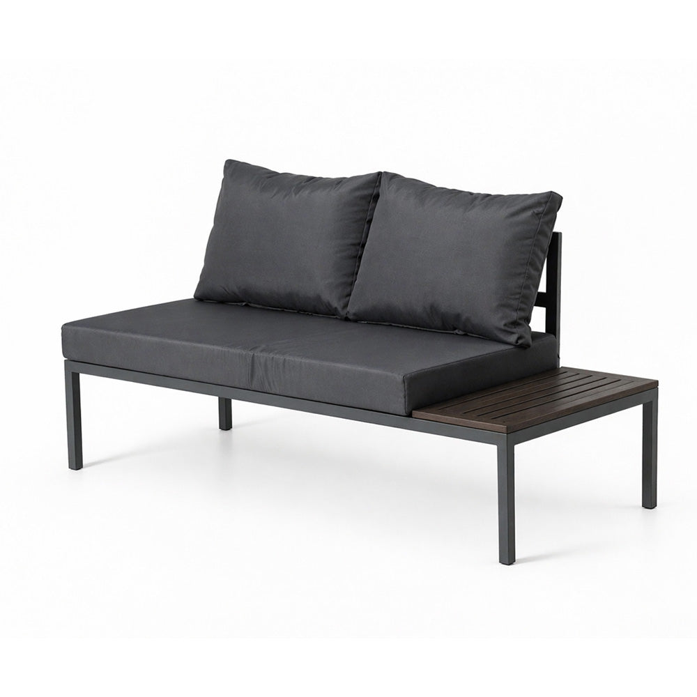 Salon de jardin 3/4 places avec table basse gris foncé MAJURO