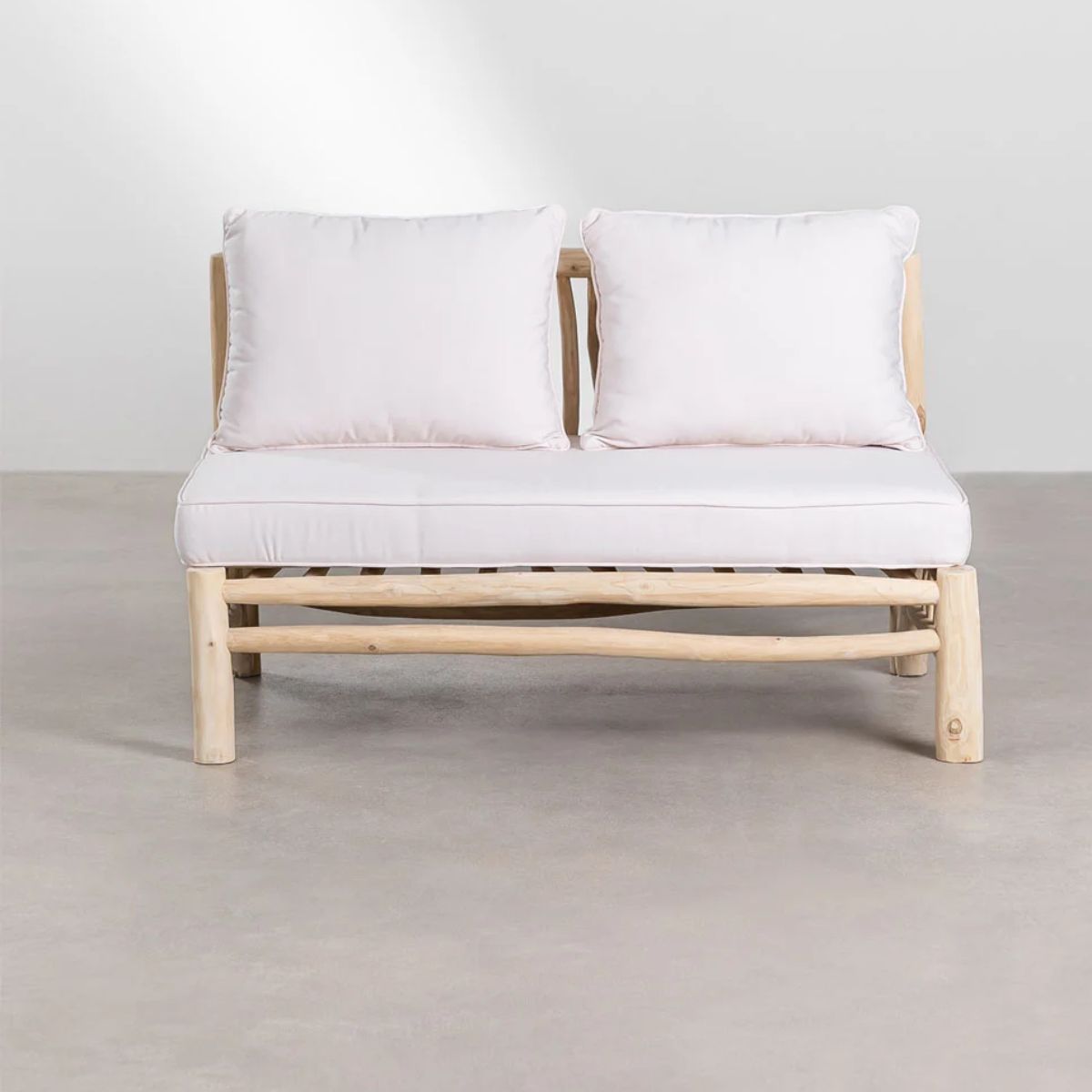 Canapé de jardin 2 places sans accoudoirs en bois de teck Narel SKLUM