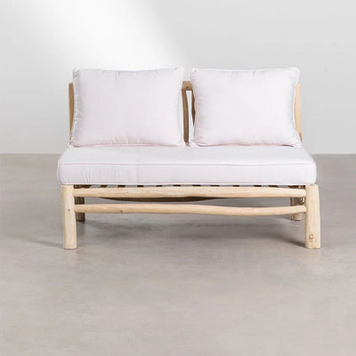 Canapé de jardin 2 places sans accoudoirs en bois de teck Narel SKLUM