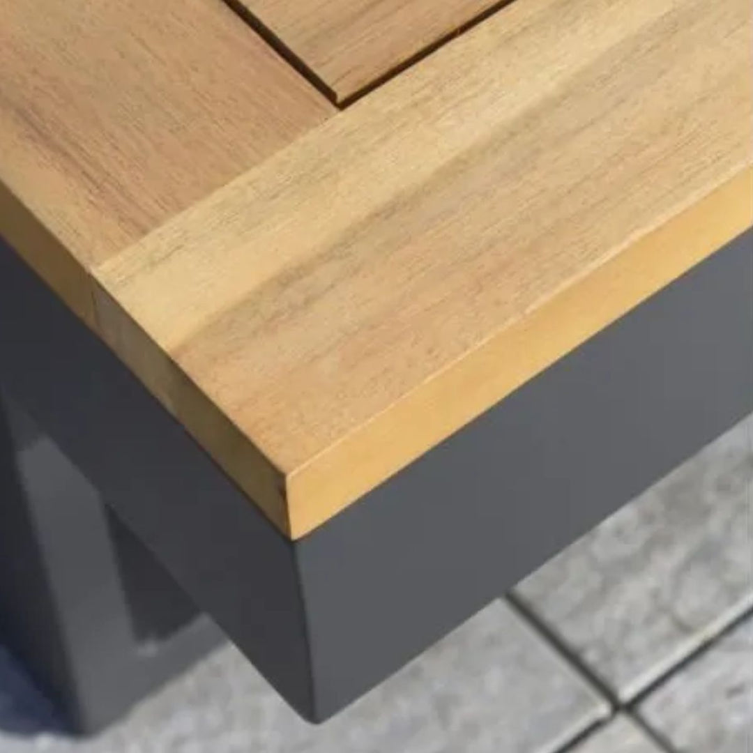 Salon de jardin 4 places DCB GARDEN Tokyo en bois d'acacia et aluminium gris anthracite — photo produit