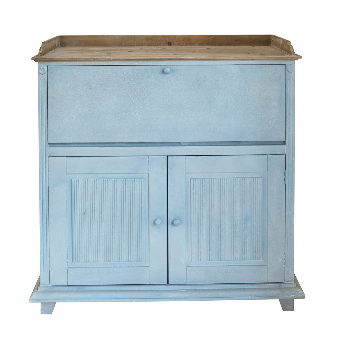 Secrétaire Marignelle bois bleu vieilli LOBERON — photo produit