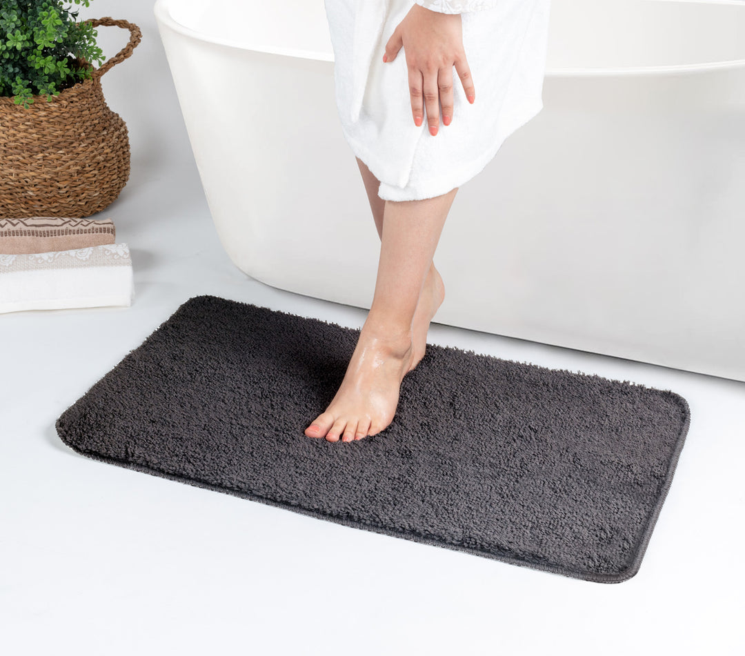 Tapis de Salle de Bain Lavable Antidérapant Gris Cocoa