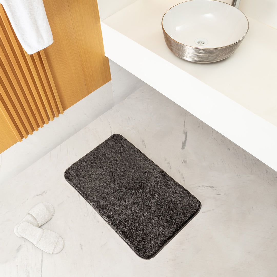 Tapis de Salle de Bain Lavable Antidérapant Gris Cocoa