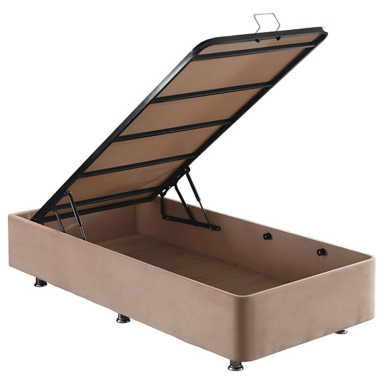 Sommier coffre NIROM Ela 80x200 cm en tissu beige