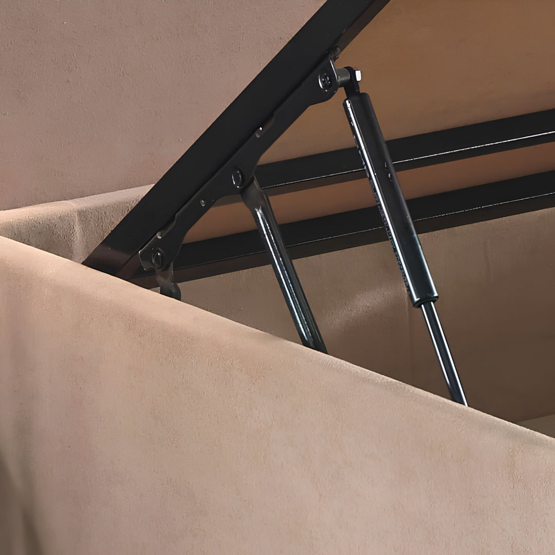 Sommier coffre NIROM Ela 80x200 cm en tissu beige