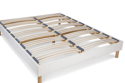 Sommier à lattes en laine bouclée blanche BIANCA