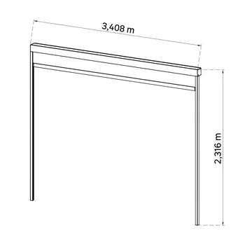 Store latéral pour pergola NATERIAL en aluminium gris  L.340.8xH.231.6 cm