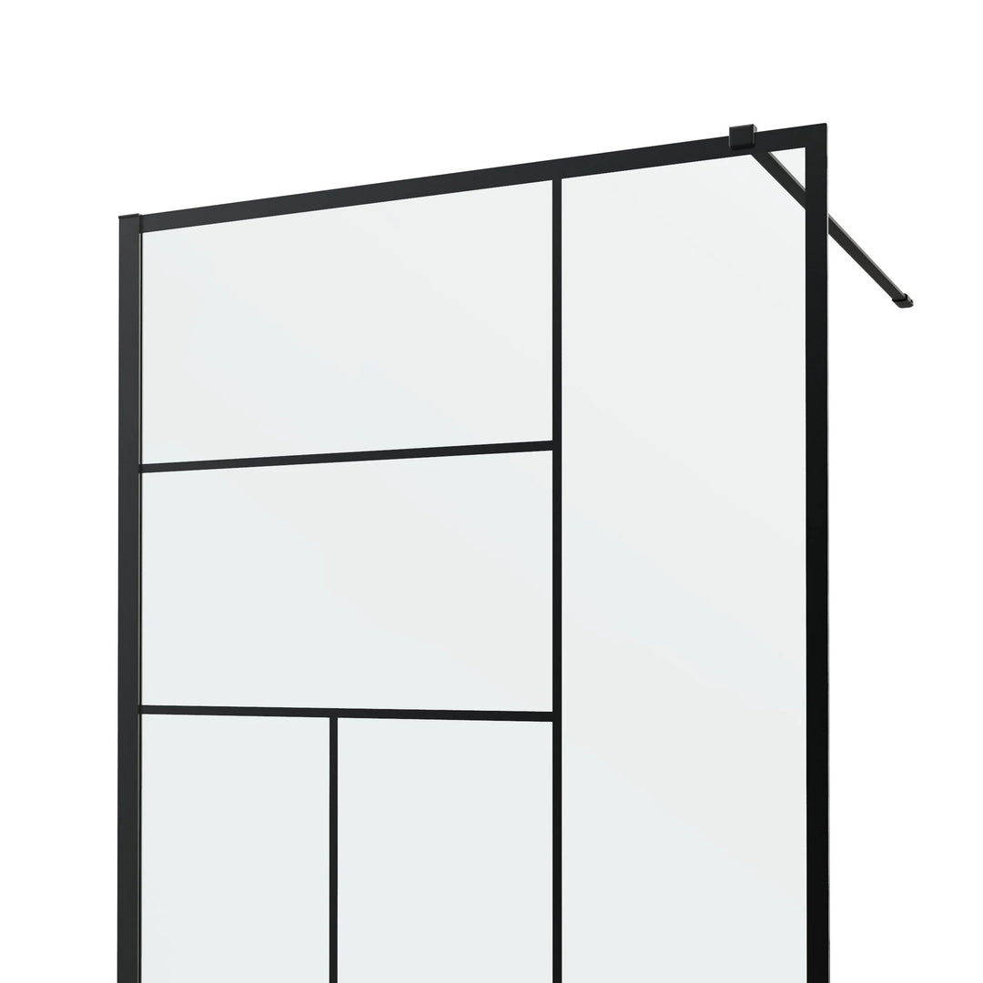 Paroi de douche italienne SENSEA Studio sérigraphié noir 140x200cm 8mm — photo produit