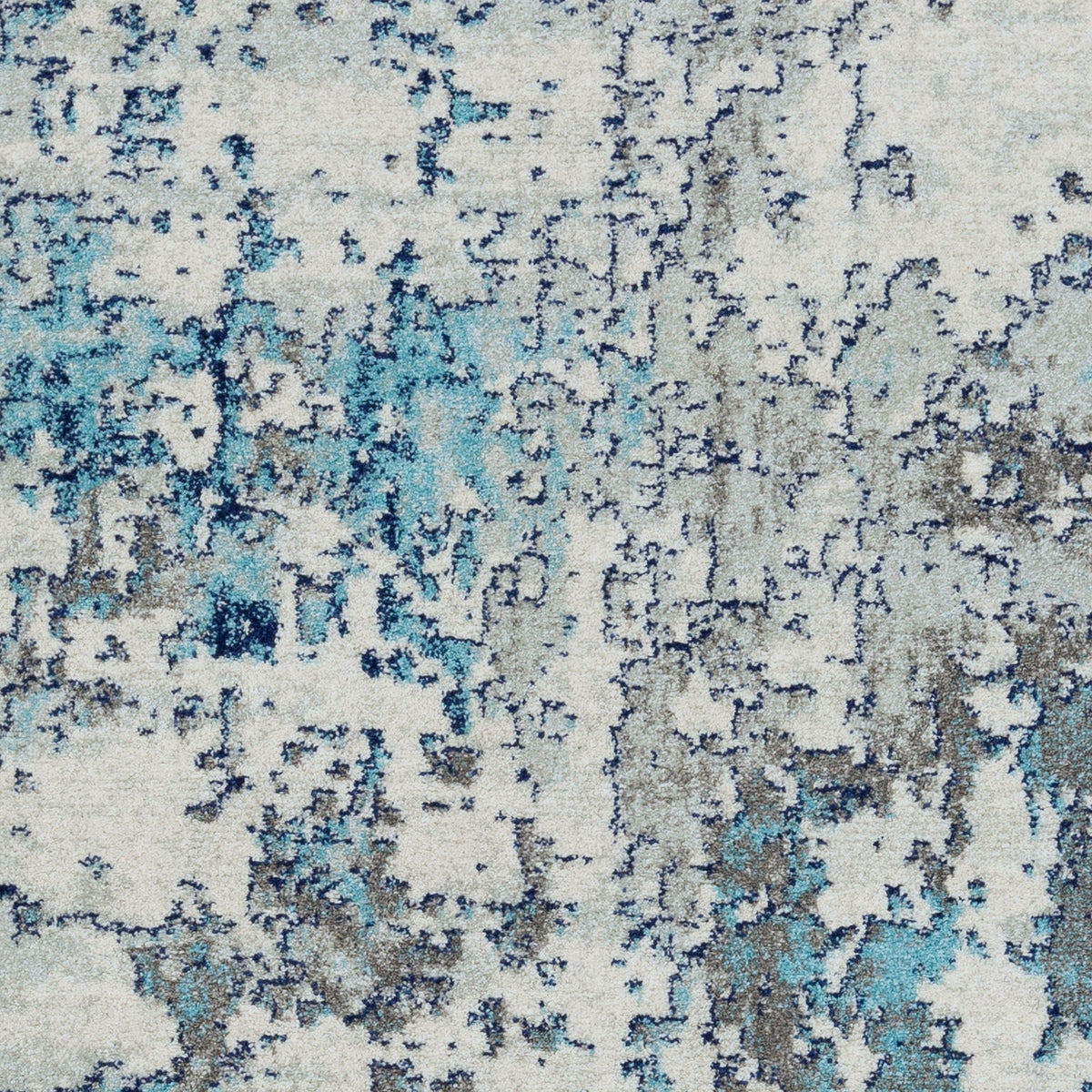 Tapis SURYA Dunkirk moderne, motif abstrait effet usé bleu foncé et turquoise sur gris clair, vue 9