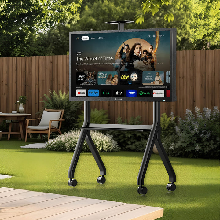 Support TV mobile extérieur avec roulettes pour écrans SYLVOX 43–55’’ résistant aux intempéries