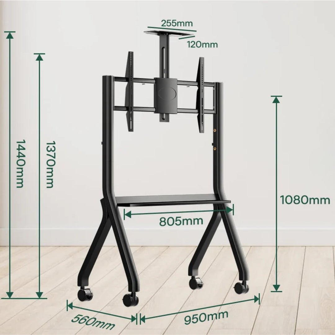 Support TV mobile extérieur avec roulettes pour écrans SYLVOX 43–55’’ résistant aux intempéries