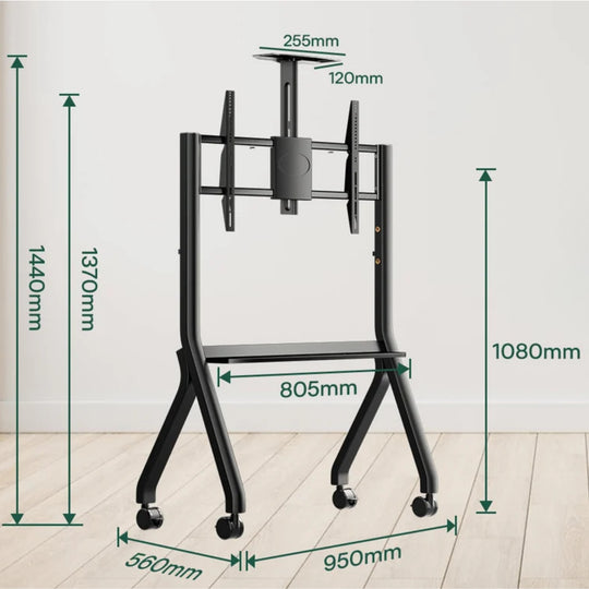 Support TV mobile extérieur avec roulettes pour écrans SYLVOX 43–55’’ résistant aux intempéries