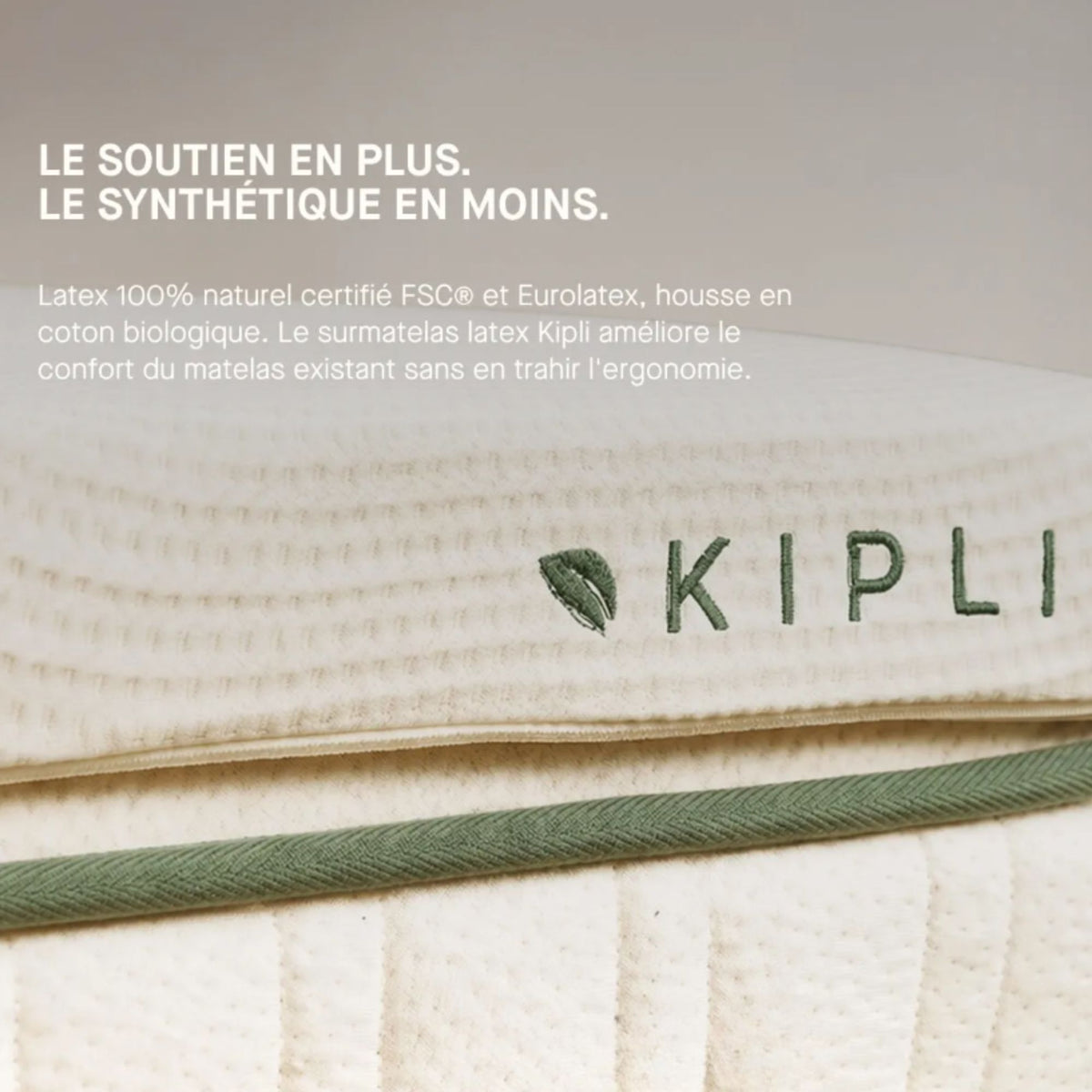 Surmatelas KIPLI Latex Naturel Premium 90x200cm
